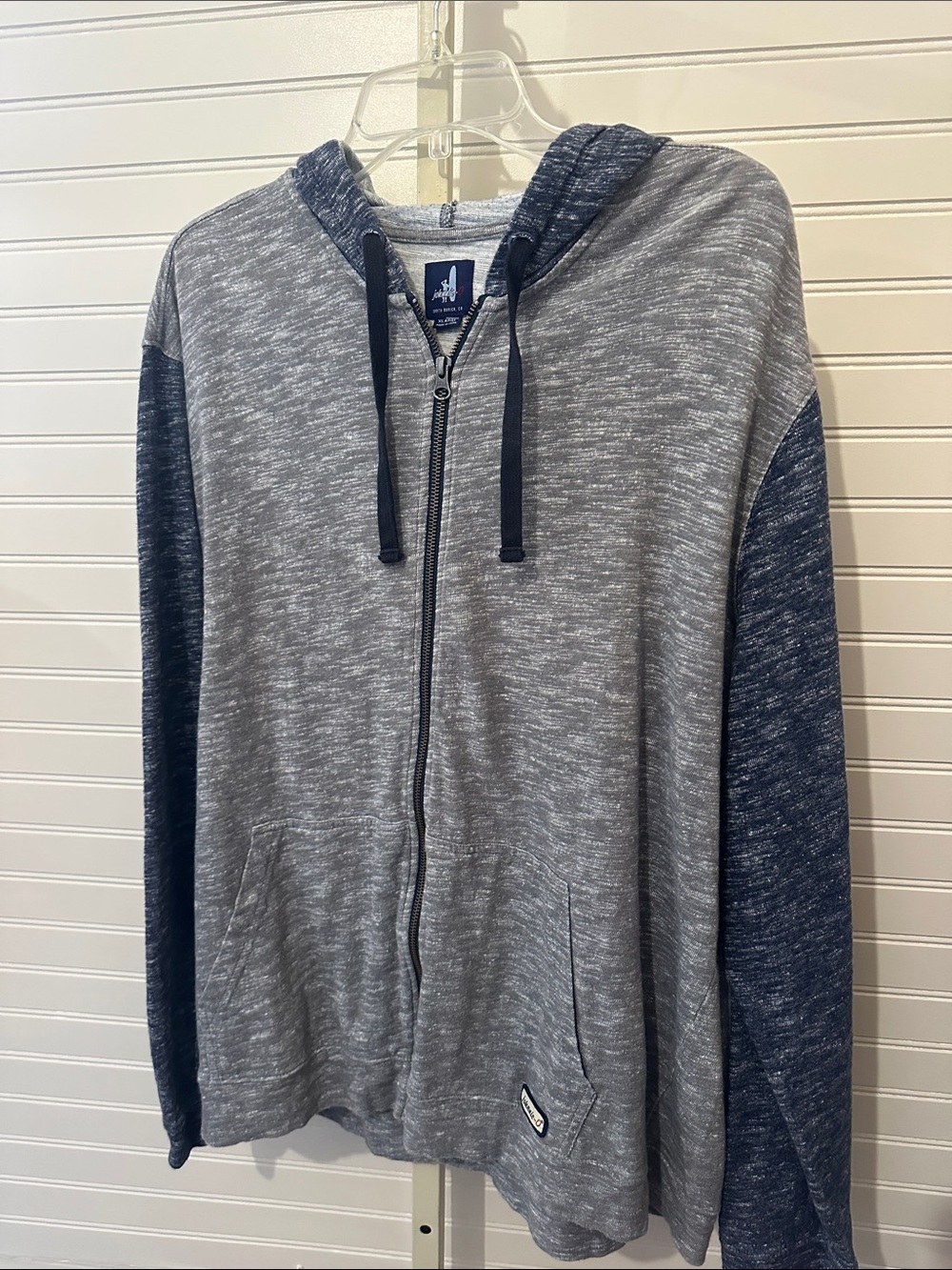 Jonnie-o Casual Two-Tone Gray & Navy Zip Hoodie XL